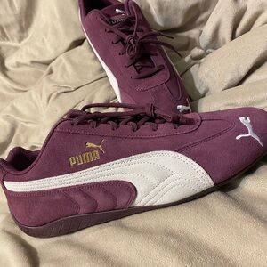 Puma Maroon and Cream Athletic Shoes